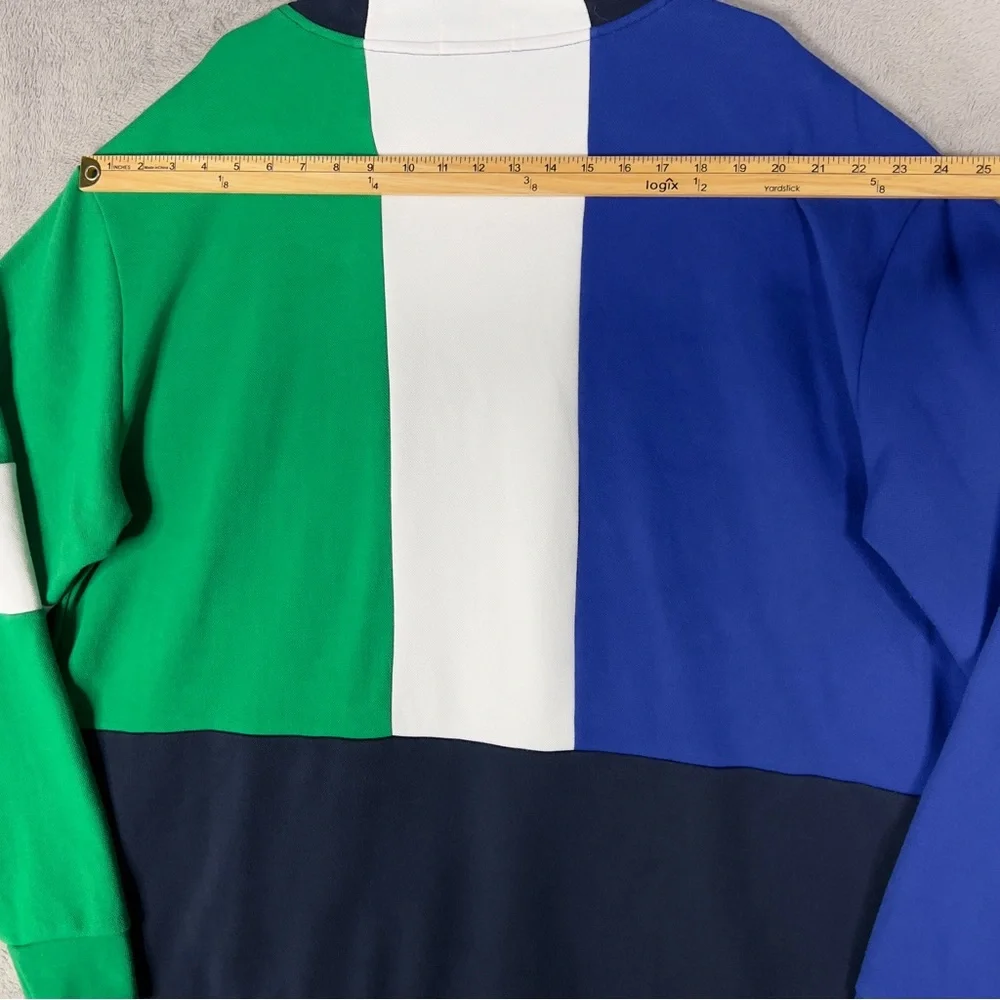 Polo Ralph Lauren Spell Out Logo Multi Colorblock Hoodie Men's 2XLT Pullover‎